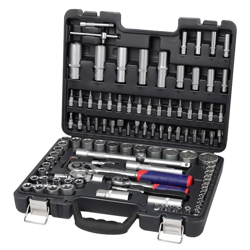 Socket Wrench - ชุดเครื่องมือซ่อมรถยนต์ระดับมืออาชีพ 108 ชิ้น ชุดเครื่องมือประแจและซ็อกเก็ตเหล็ก CRV พร้อมกล่องเก็บแข็งแรง
