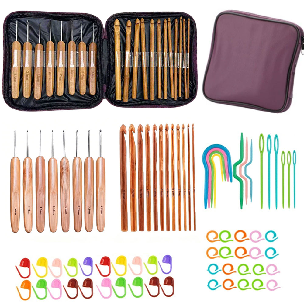 ชุดเข็มโครเชต์ไม้ไผ่ 74 ชิ้น พ - Tool Bag บทวิจารณ์และราคา