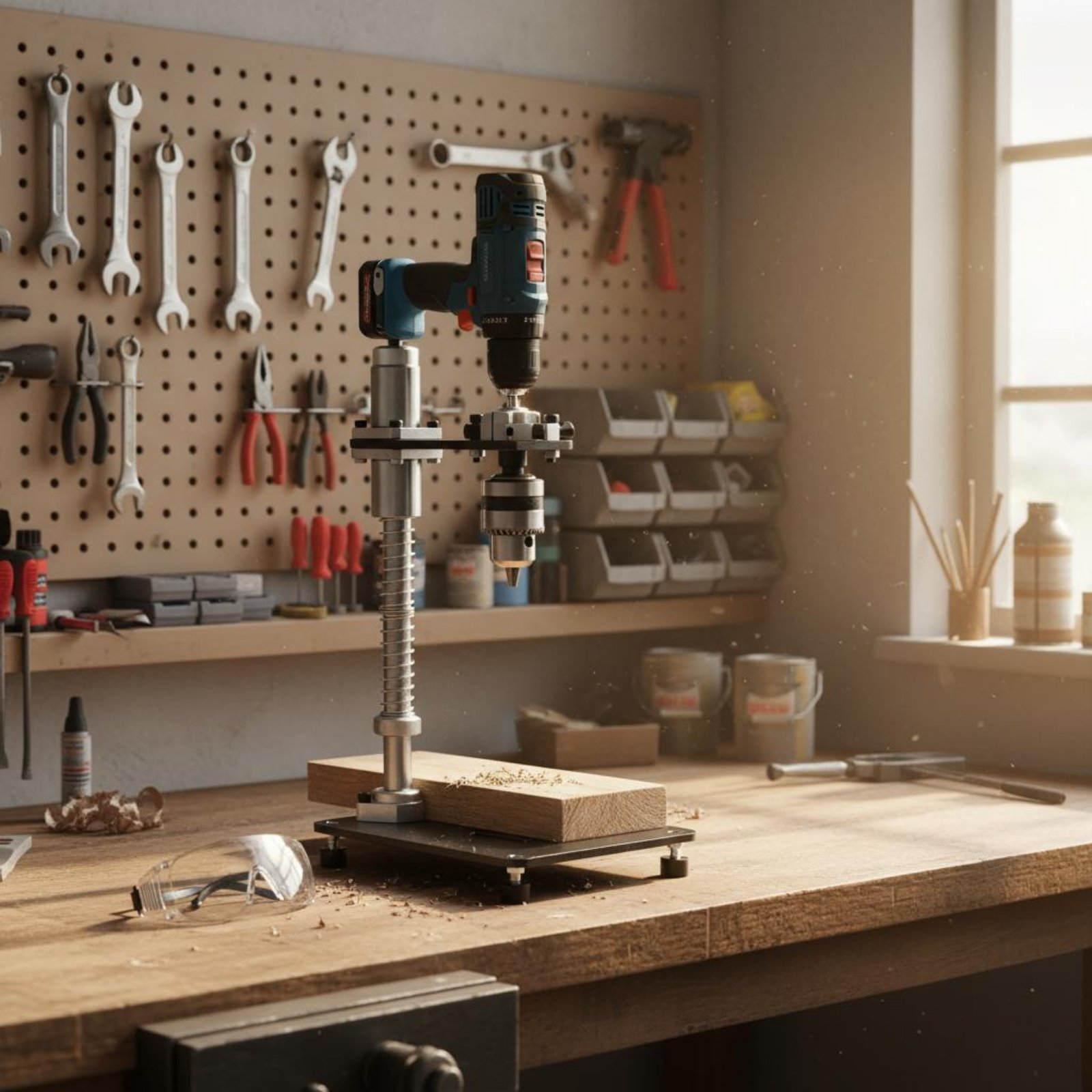 แท่นยึดสว่านมือแบบพกพา พร้อมตั - Drill Press บทวิจารณ์และราคา
