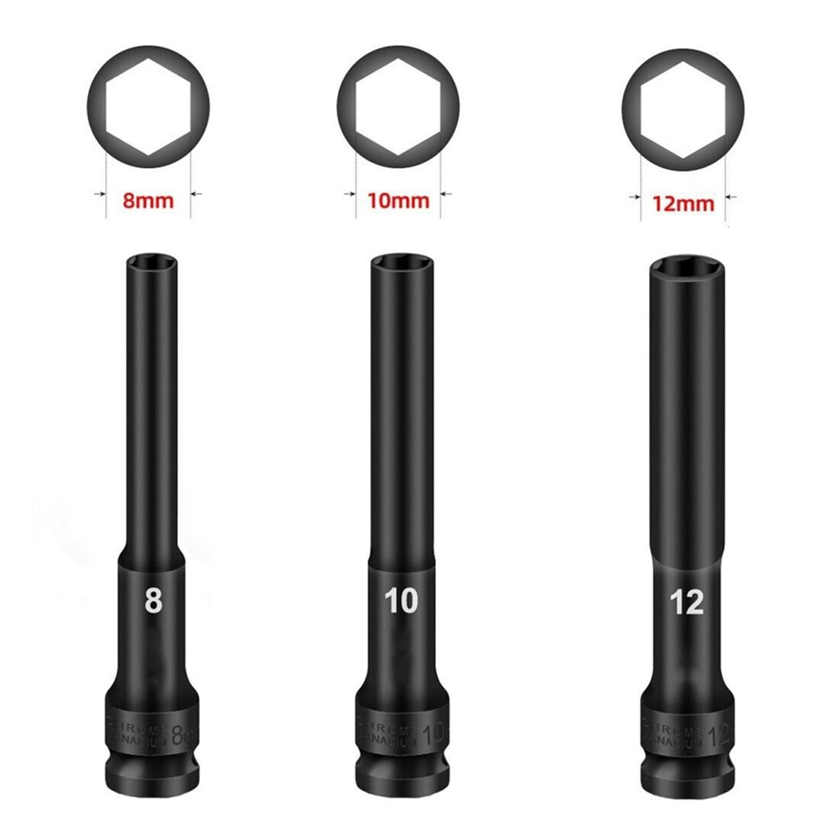 A002 3PCS 1/2 ไดรฟ์ Hex Socket - Socket Wrench บทวิจารณ์และราคา